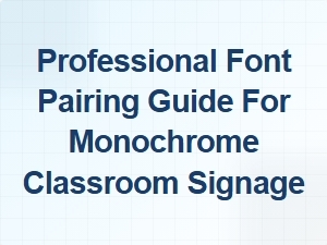 Minimalist Monochrome Font Pairing for Classroom Signage